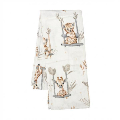 Flanelová plienka s potlačou ZOO beige New Baby