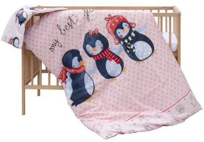 Detská postieľka prírodná s kompletnou výbavou 120 x 60 cm Pimpi Scarlett