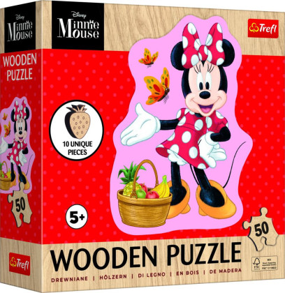 Drevené Puzzle 50 dielikov Disney Minnie Trefl