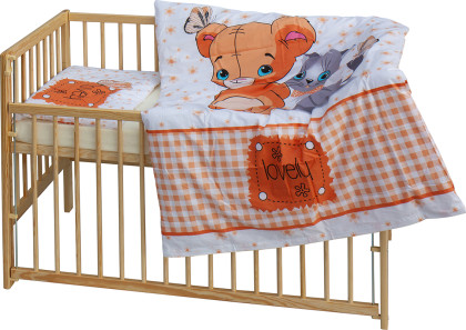 Detská postieľka s kompletnou výbavou 120 x 60 cm Scarlett Tery