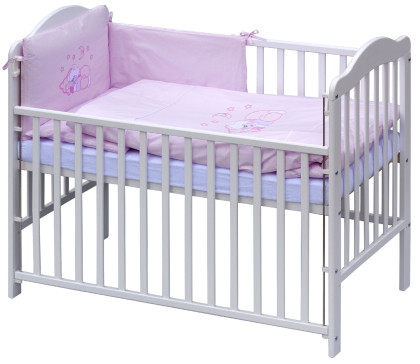 Detská postieľka s kompletnou výbavou Scarlett 120 x 60 cm - Nechtík - ružová