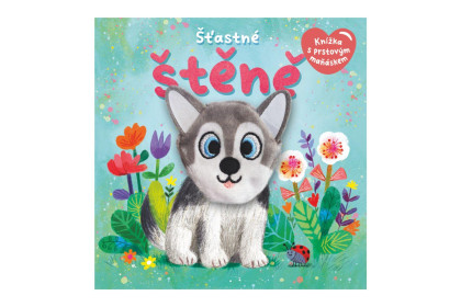 Šťastné šteňa knižka s prstovým maňáskom 12,5 x 12,5 cm