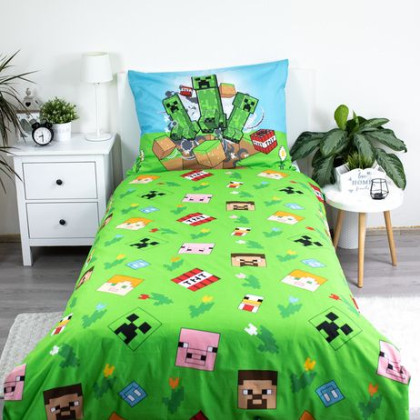 Obliečky Minecraft Outdoor Mobs 140 x 200, 70 x 90 cm Jerry Fabrics