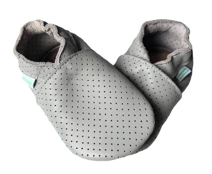 Kožené capáčky Barefoot Veľ. L (12-18 mes.) Hopi Hop Dierované