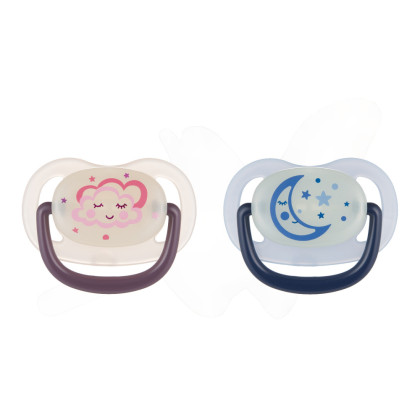 Cumlík svietiaci silikónový anatomický Night dreams 0 - 6 m, 1 ks Canpol babies