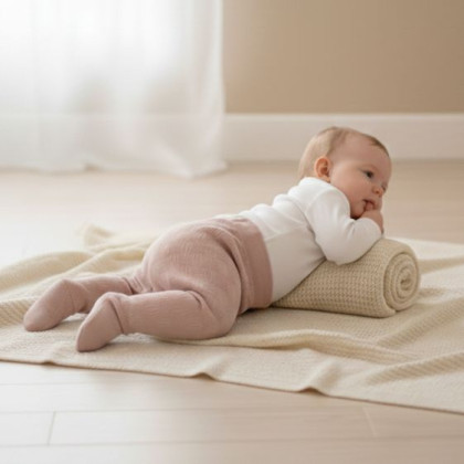 Polodupačky vzor obdĺžniky ružová Baby Service