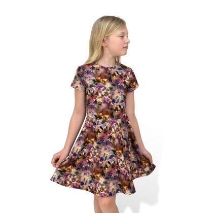 Dievčenské kolesové šaty Leontína hnedá Esito