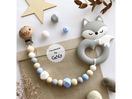 Hryzátko na klipe silikónové Hryzátko lišiak