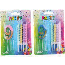 Párty sviečka + 4 ks sviečok