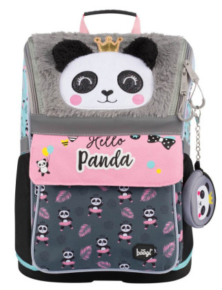 Set 5 Zippy Panda: aktovka, peračník, sáčok, zástera, peňaženka Baagl
