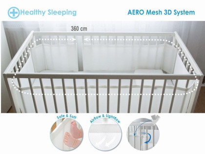 Bavlnený mantinel do postieľky Bump Air Design 360 cm Babymatex