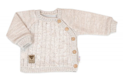Rastúci pletený svetrík a nohavice s vreckom Hand Made Nature béžový Baby Nellys