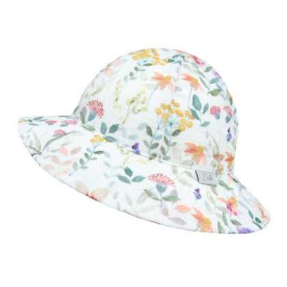 Dievčenské klobúk mušelín Meadow biely Esito
