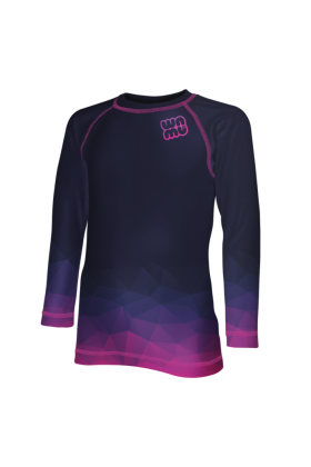 Detské funkčné tričko s dlhým rukávom Mozaika fialová/tmavá Wamu