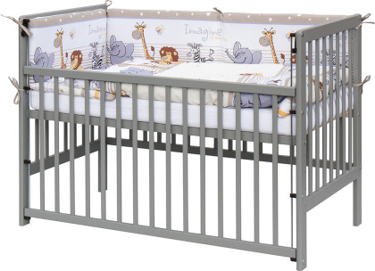 Detská postieľka s kompletnou výbavou ZOO 120 x 60 cm béžová Scarlett