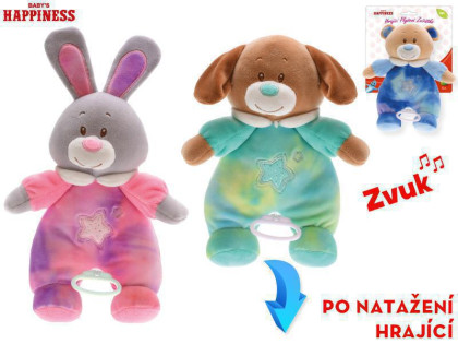 Baby Happiness zvieratko plyšové 26 cm so zvukom na natiahnutie 0 m+