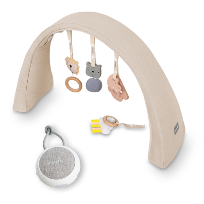 Nastaviteľná hrazdička s hračkami a bielym šumom 2 v 1 Sleepee