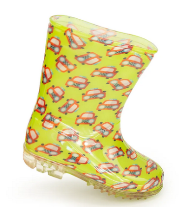 Chlapčenské čižmy PVC, potlač autíčko zelené Pidilidi