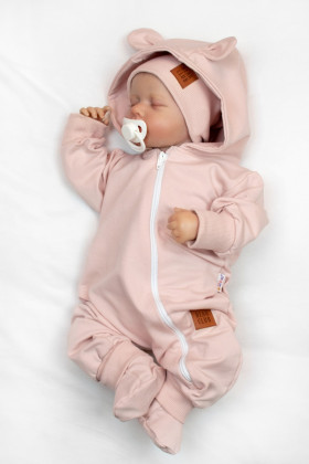 Rastúci teplákový overal, čiapky, topánky, 3D, Nature - ružová Baby Nellys