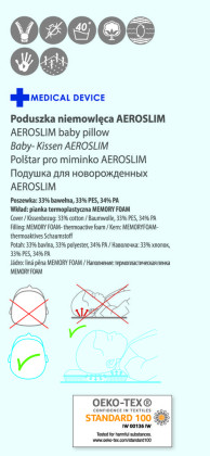 Vankúš Aeroslim z pamätovej peny 36 x 26 cm BabyMatex