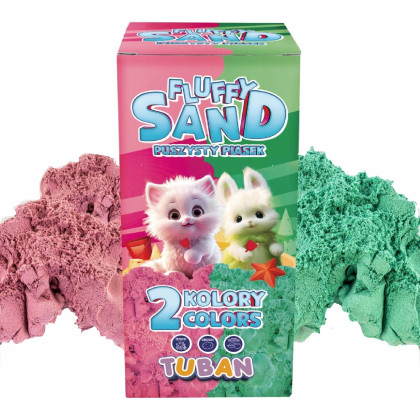 Fluffy piesok 2 x 70 g ružová a zelená