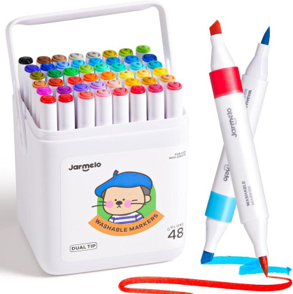 Obojstranné fixky s dvoma hrotmi v boxe 48 ks Jarmelo