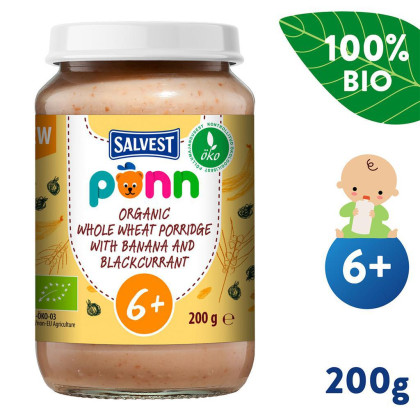 Salvest Ponn BIO Celozrnná kaša s banánom a čiernymi ríbezľami (200 g)