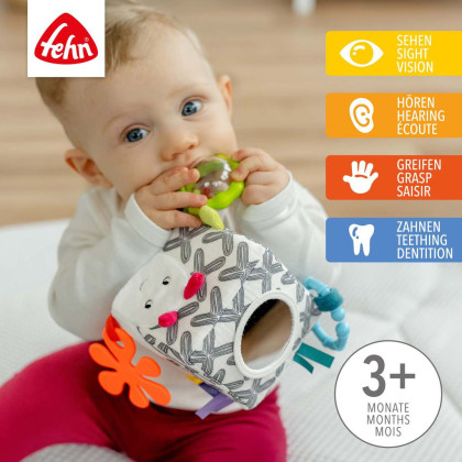 Aktivity kocka húsenica DoBabyDoo Black & White Baby Fehn