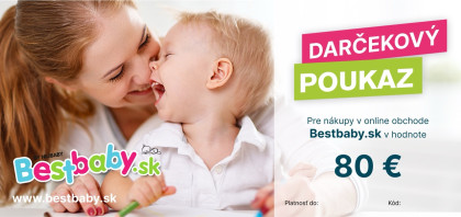 Elektronický darčekový poukaz na nákup na BestBaby.sk v hodnote 80Є