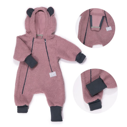 Rastúca zimná kombinéza Teddy fleece double Cyclamen pink Esito