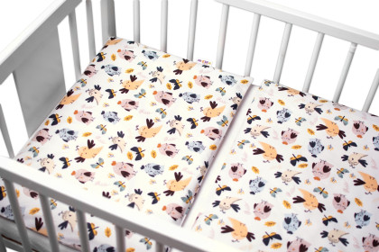 3-dielna sada Mantinel s obliečkami Vtáčiky a Vážky biela Baby Nellys