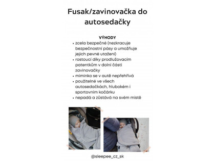 Fusak/zavinovačka/deka do autosedačky Vintage Animals Sky Blue Sleepee