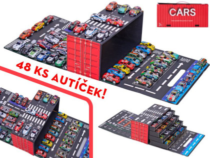 Auto 6,5 cm kov spätný chod 48 ks v krabičke