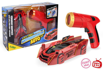 Auto antigravitačné RC s laserom 15 cm Rock Buggy Český obal - červené