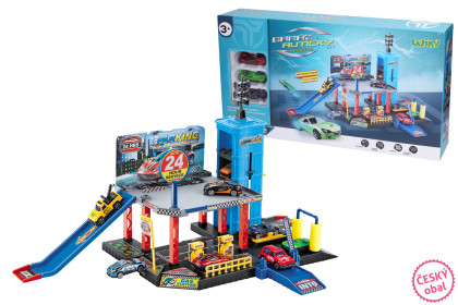 Garáž s výťahom a čerpacou stanicou 57x35x33 cm