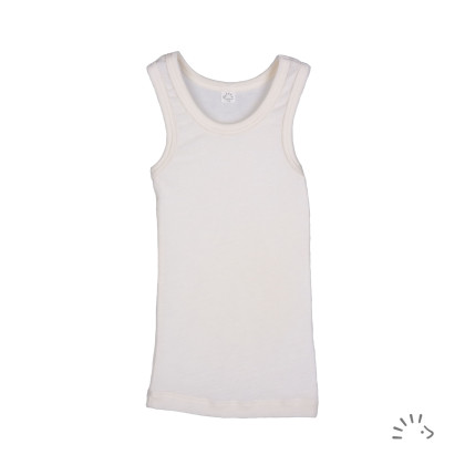 Detské Merino tielko Ecru PoPoLiNi