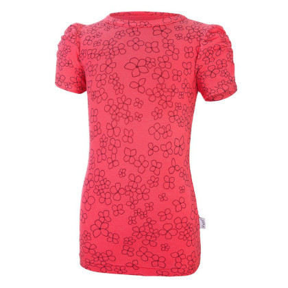 Tričko dievčenské tenké TLAČ KR Outlast®UV faktor 50+, jahodové kvietky