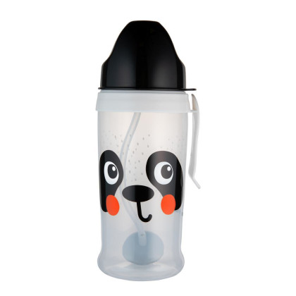 Fľaša nevylievacia športová so slamkou a závažím BabiesBoo 350 ml panda Canpol babies