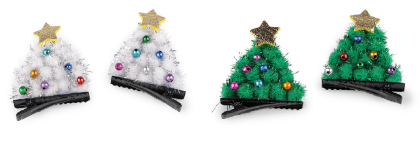 Párty sponky do vlasov vianočný stromček
