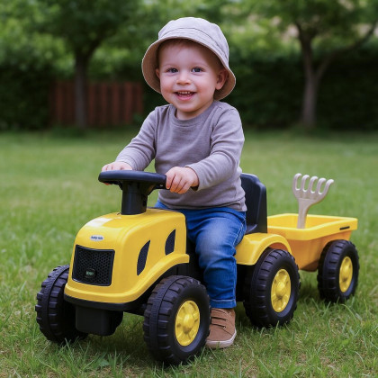 Detské odrážadlo traktor s vlečkou Benny Baby Mix