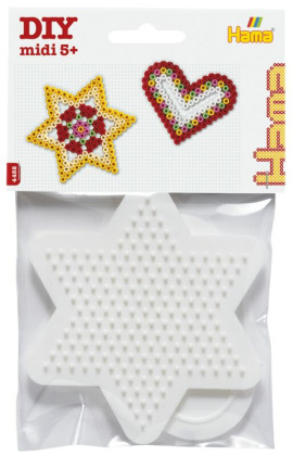 Podložka na zažehľovacie korálky MIDI - hviezda, srdce