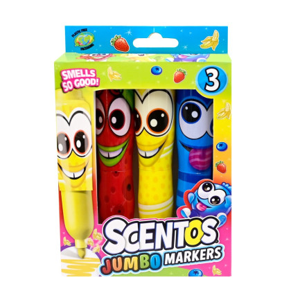 Fixy voňavé Scentos Jumbo Funny Face 3 ks