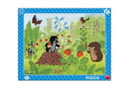 Puzzle doskové Krtko a jahody 29x37 cm 40 dielikov