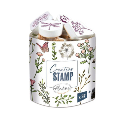 Pečiatky Aladine Creative Stamp, 37 ks - Jarná lúka