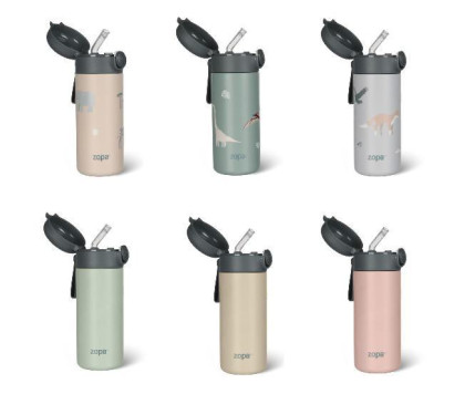 Termoska na tekutiny so slamkou a silikónovým držiakom 350 ml Zopa