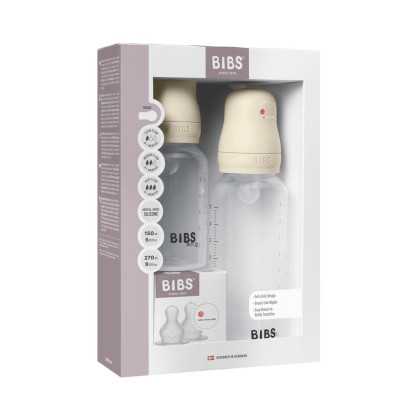 Set anti-kolikových fliaš so silikónovým cumlíkom Bibs