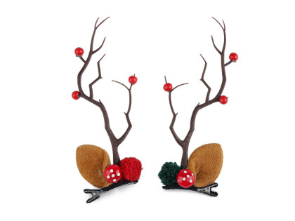 Párty sponky do vlasov vianočné parohy so šípkami