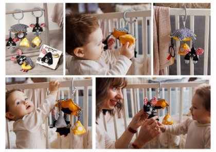 Kontrastný kolotoč Mouse pre bábätko Baby Ono