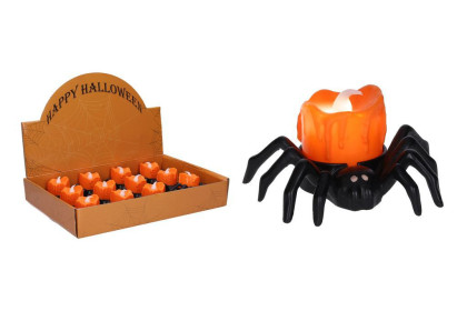 Dekorácia Halloween pavúk 9x6x5,5 cm svietiaci