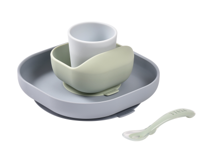 Jedálenská sada silikónová 4-dielna Beaba